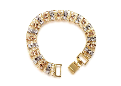 Three Tone Plated Mens Bracelet